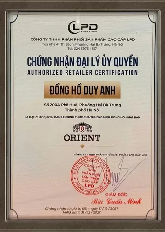 Chứng nhận chính hãng