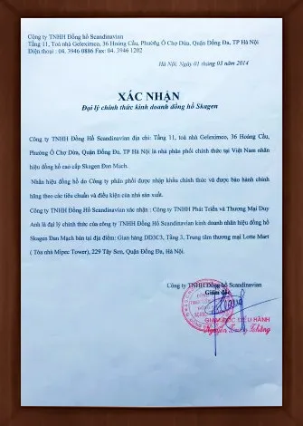 Chứng nhận chính hãng