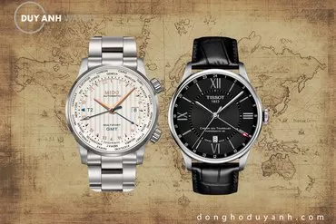 SO SÁNH ĐỒNG HỒ GMT TISSOT CHEMIN DES TOURELLES T099.429.16.058.00 VÀ MIDO MULTIFORT M005.929.11.031.00