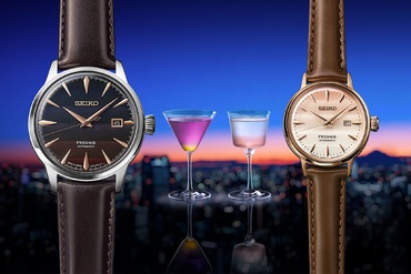 Seiko Presage Cocktail Time Star Bar SRPK75 và SRE014 với mặt số chuyển màu