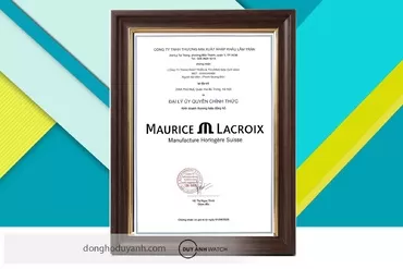 Chứng nhận Duy Anh Watch là Đại lý ủy quyền đồng hồ chính hãng thương hiệu MAURICE LACROIX tại Việt Nam