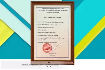 Chứng nhận Duy Anh Watch là Đại lý ủy quyền đồng hồ chính hãng thương hiệu CITIZEN tại Việt Nam