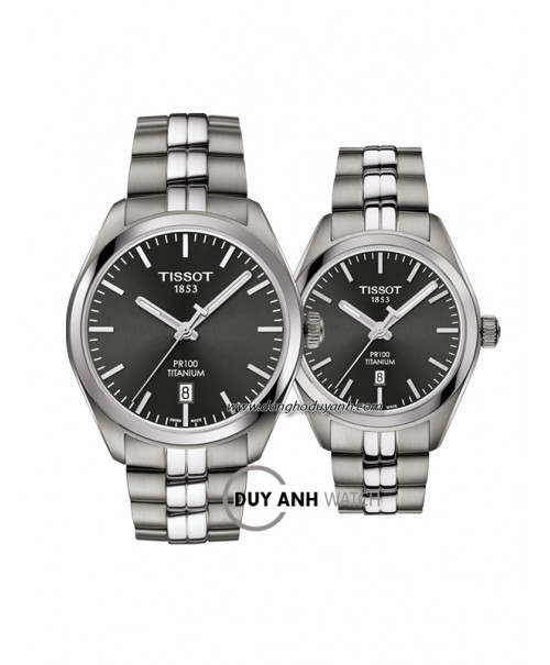 Đồng hồ đôi Tissot PR 100 TITANIUM T101.410.44.061.00 và T101.210.44.061.00