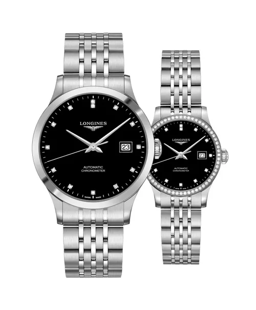 Đồng hồ đôi Longines Record L2.821.4.57.6 và L2.321.0.57.6
