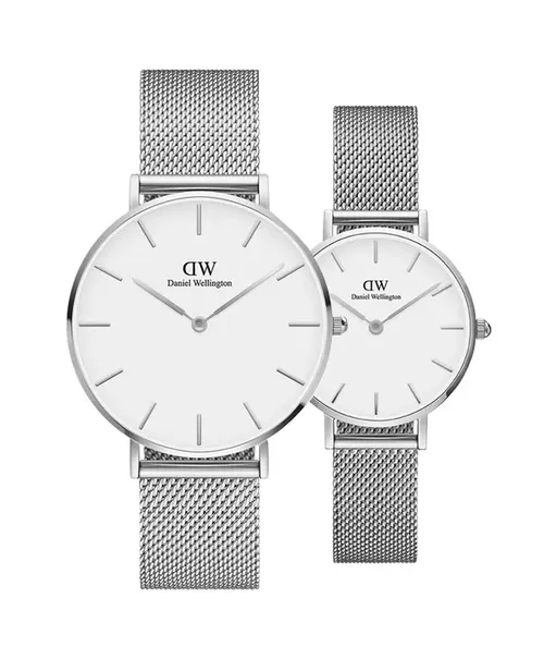 Đồng hồ đôi Daniel Wellington Petite Sterling DW00100306 và DW00100220