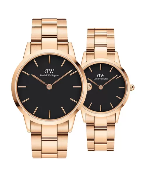 Đồng hồ đôi Daniel Wellington Iconic Link DW00100344 và DW00100212