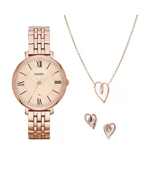 Set đồng hồ, dây chuyền và khuyên tai Fossil Jacqueline ES5252SET