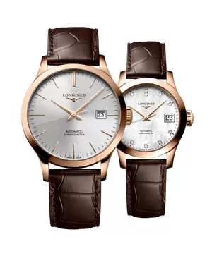 Đồng hồ đôi Longines Record L2.820.8.72.2 và L2.320.8.87.2