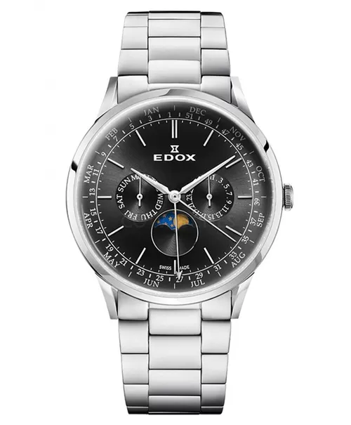 Đồng hồ nam Edox Les Vauberts Moonphase 40101.3M.NIN