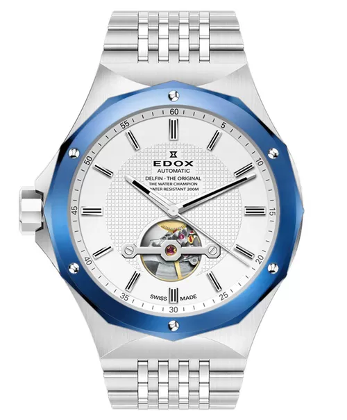 Đồng hồ nam Edox Delfin Open Heart 85024.3BUM.AIN
