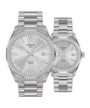 Đồng hồ đôi Tissot PRC 100 Solar Quartz T151.422.11.031.00 và T151.822.11.031.00