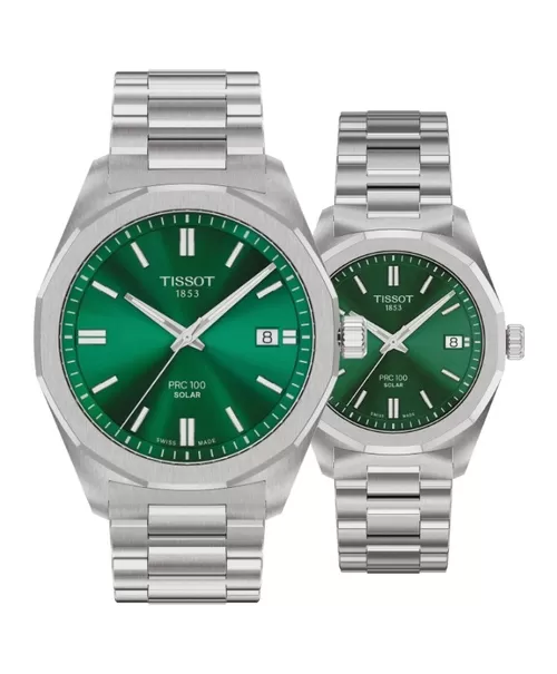 Đồng hồ đôi Tissot PRC 100 Solar Quartz T151.422.11.091.00 và T151.822.11.091.00