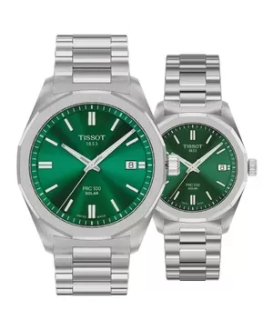 Đồng hồ đôi Tissot PRC 100 Solar Quartz T151.422.11.091.00 và T151.822.11.091.00
