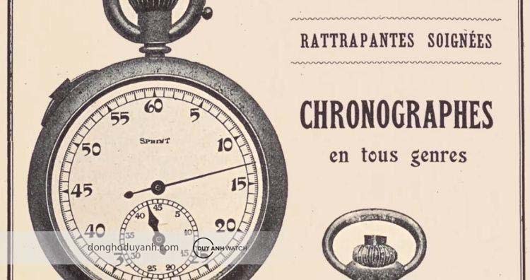 Quảng cáo đồng hồ bấm giờ bỏ túi Breitling những năm 1900