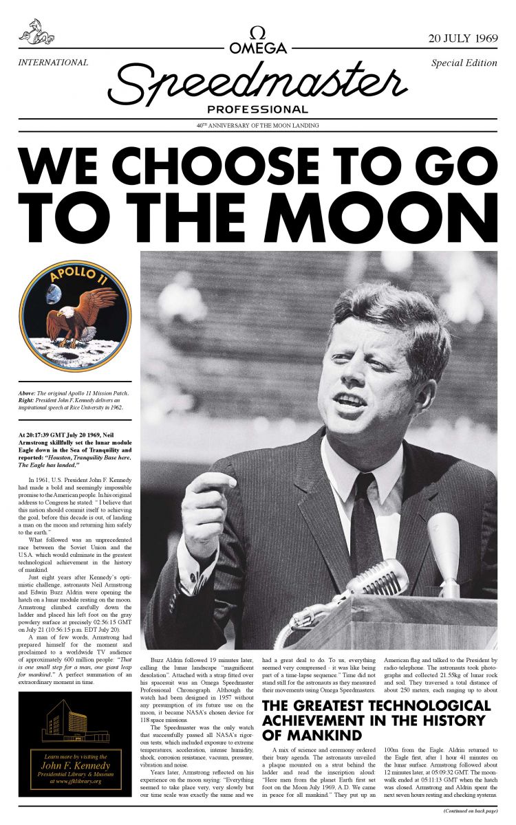 Một tờ báo kỷ niệm 40 năm cuộc đổ bộ lên mặt trăng.