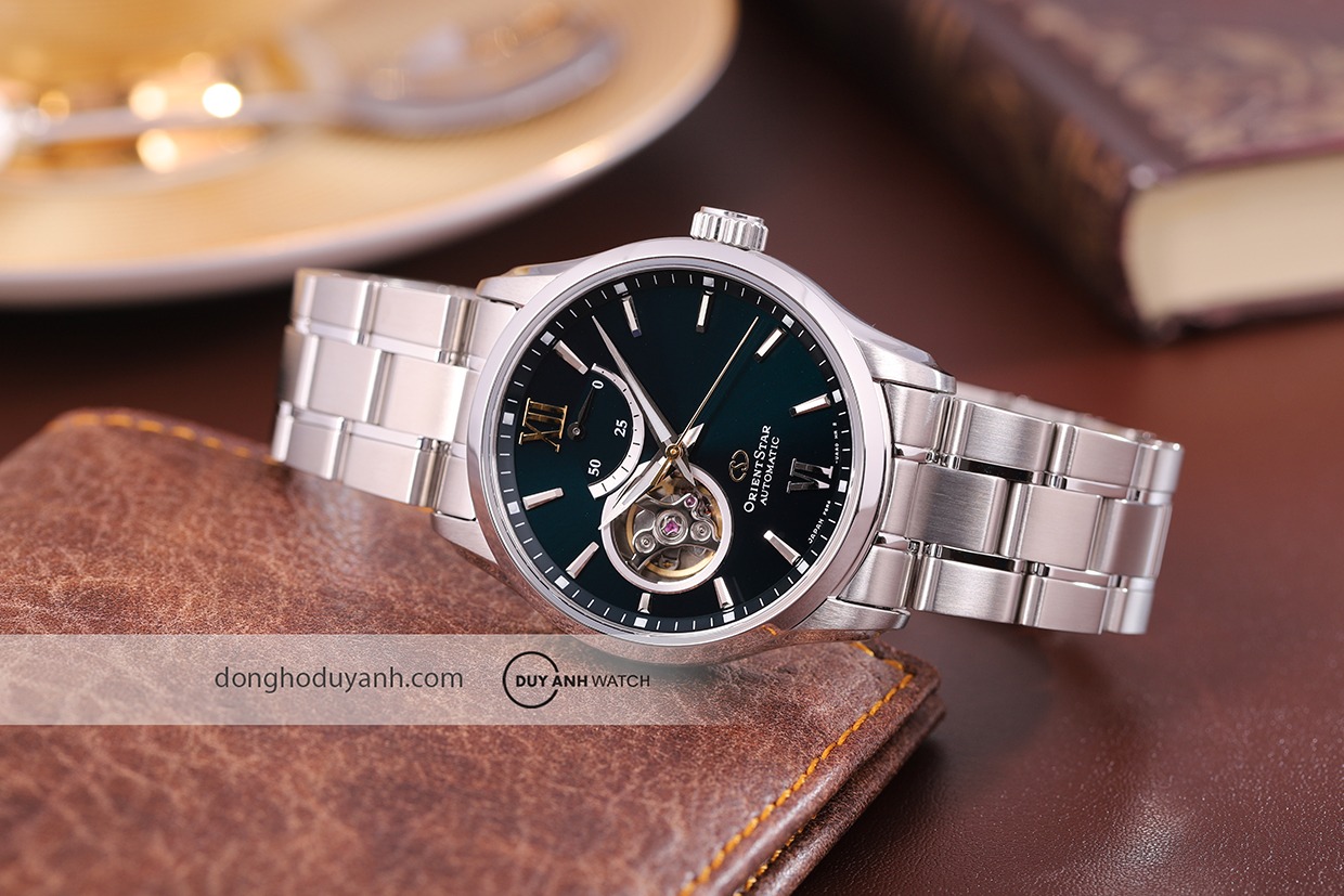 Đồng hồ Orient Star Semi Skeleton RE-AT0002E00B - Xanh ngọc lục bảo quyến rũ