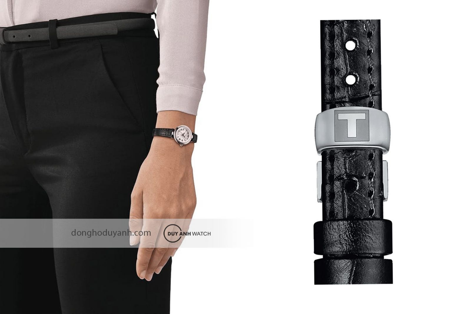 Dây da đồng hồ nữ Tissot Bellissima Small Lady T126.010.16.013.00 cao cấp