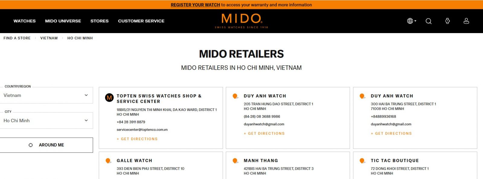 Duy Anh Watch - đại lý chính thức thương hiệu Mido tại Việt Nam