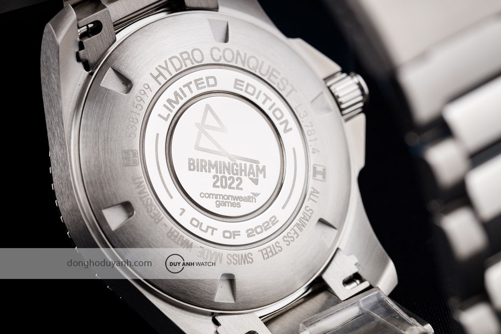 Mặt đáy Longines HydroConquest XXII Commonwealth Games L3.781.4.59.6