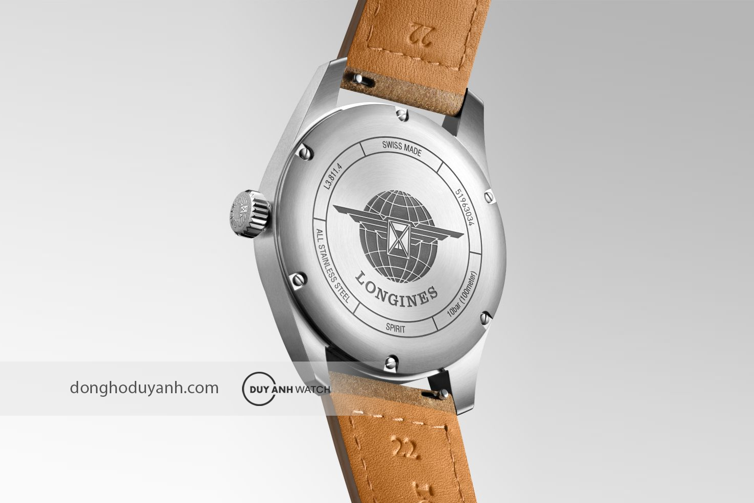 Mặt đáy đồng hồ nam Longines Spirit L3.811.4.03.2