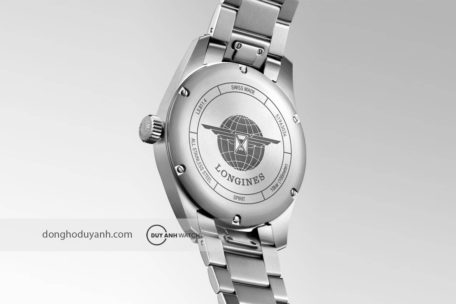 Mặt đáy của Longines Spirit L3.811.4.03.6