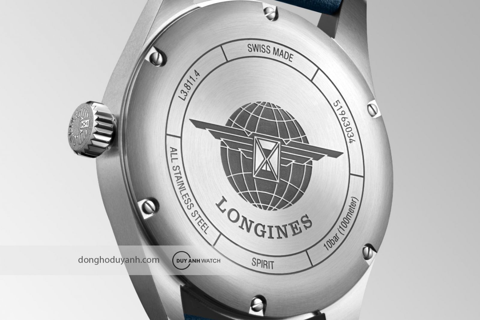 Mặt đáy của Longines Spirit L3.811.4.93.0