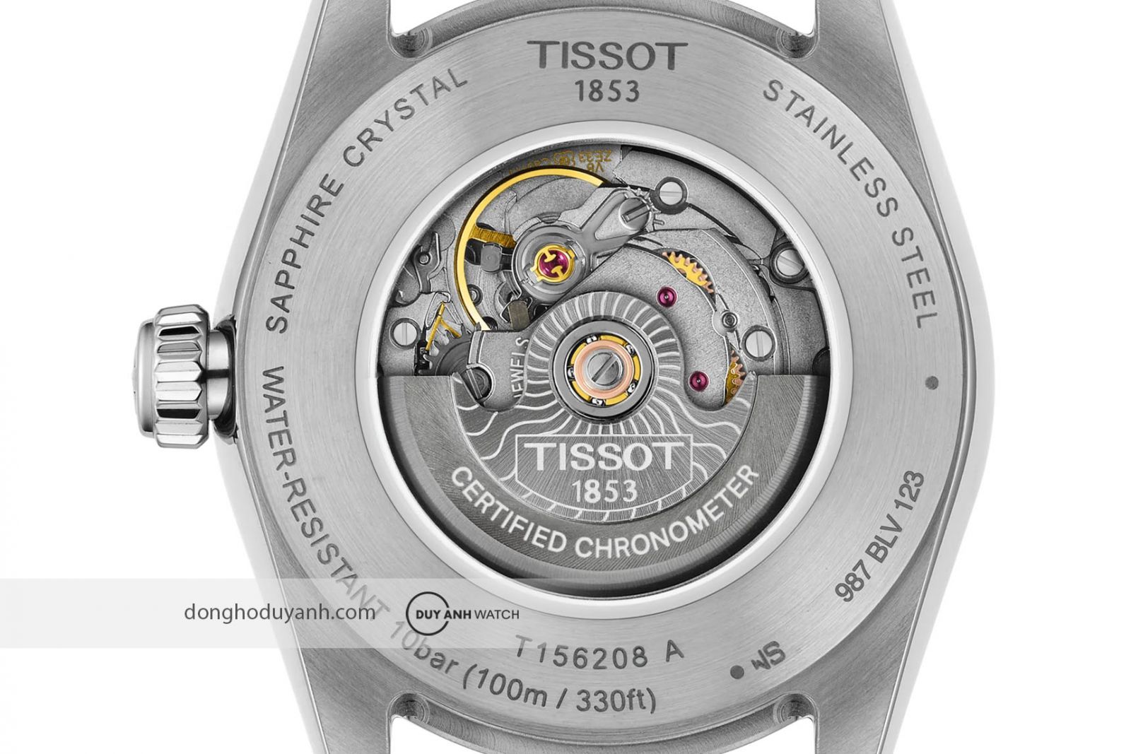 Mặt đáy Tissot Ballade Powermatic 48 COSC T156.208.11.033.00