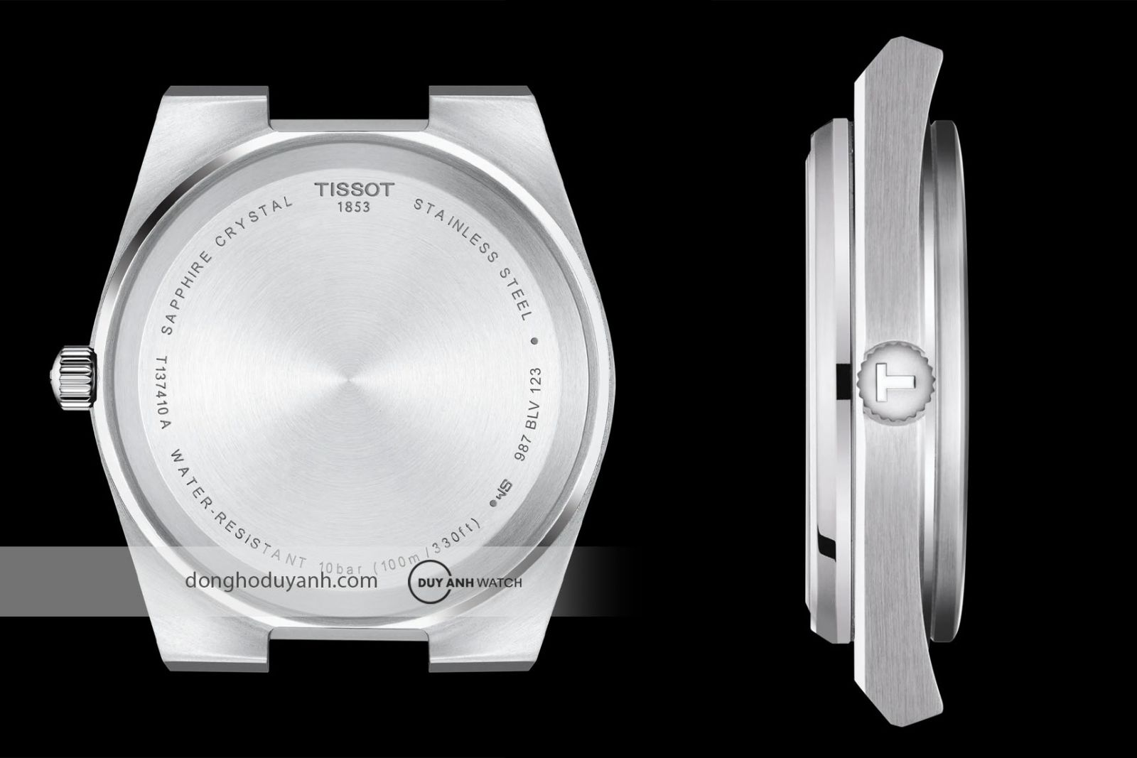 Mặt đáy và cạnh bên Tissot PRX Quartz T137.410.11.421.00