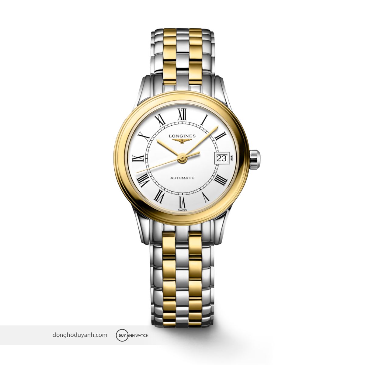 Longines Flagship L4.374.3.21.7 chính hãng nữ La Mã demi vàng thanh lịch