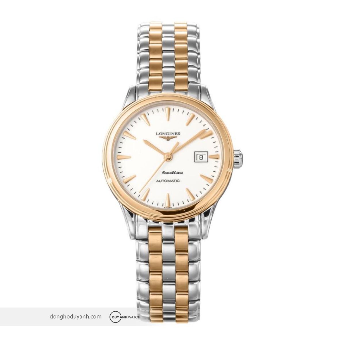 Longines Flagship L4.374.3.92.7 chính hãng nữ demi vàng hồng thanh lịch automatic