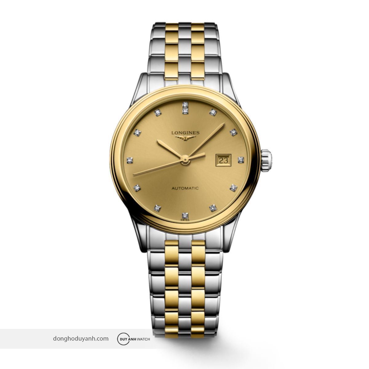 Longines Flagship L4.374.3.91.7 chính hãng nữ La Mã demi vàng hồng thanh lịch