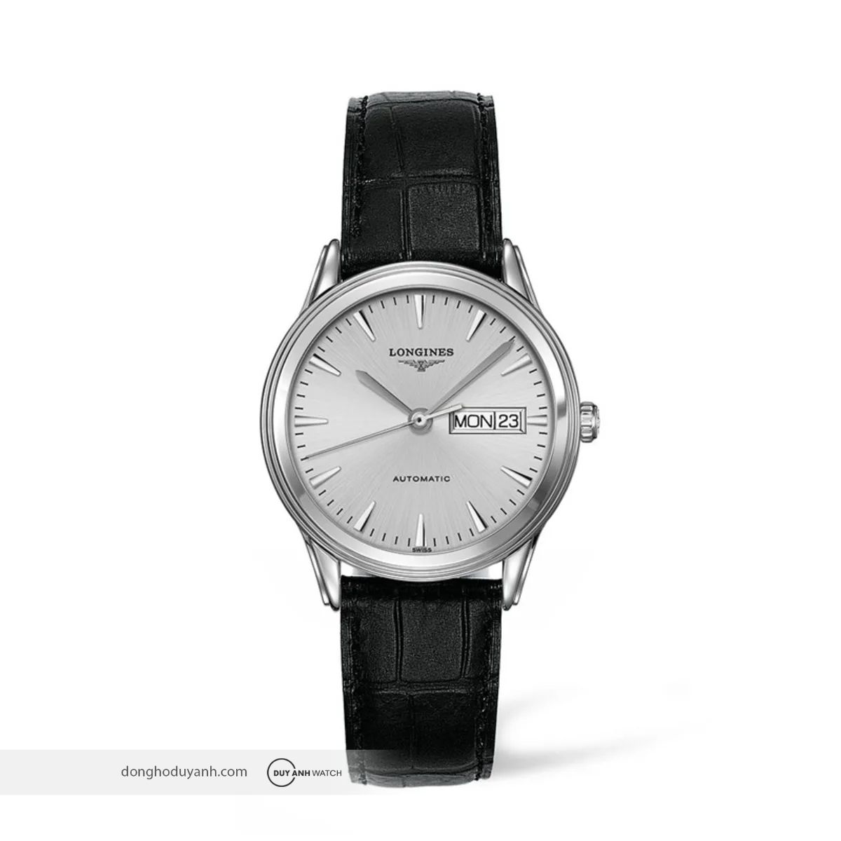 Longines Flagship L4.899.4.72.2 chính hãng lịch thứ ngày dây da thanh lịch