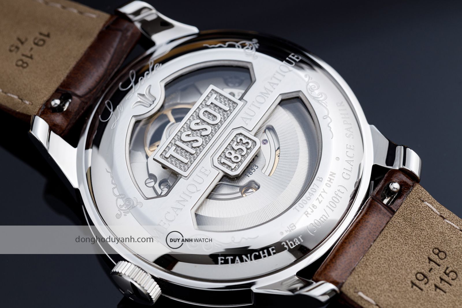 Mặt đáy Tissot Le Locle Powermatic 80 Open Heart T006.407.16.033.01