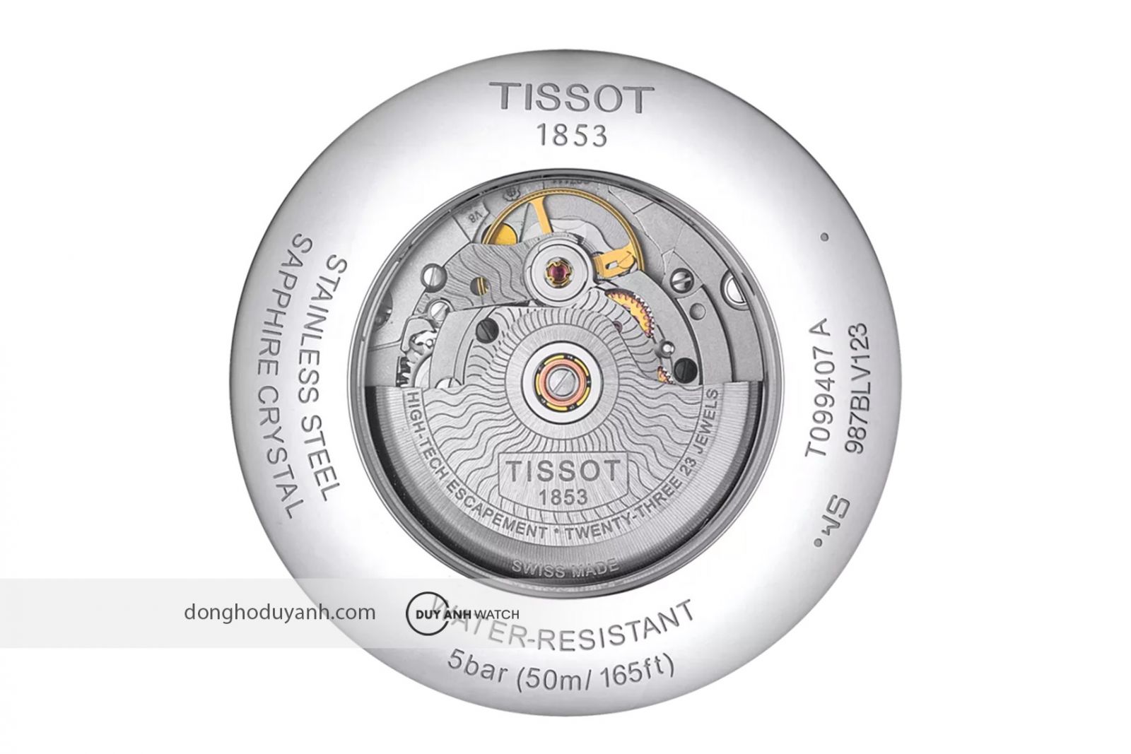 Mặt đáy Tissot Chemin Des Tourelles Powermatic 80 T099.407.16.047.00