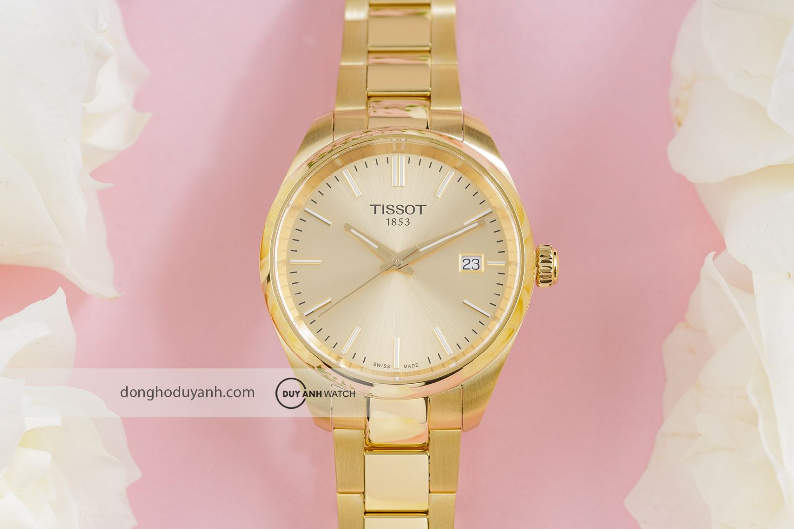 Tissot PR 100 T150.210.33.021.00 tỏa sáng rực rỡ với sắc vàng PVD sang trọng