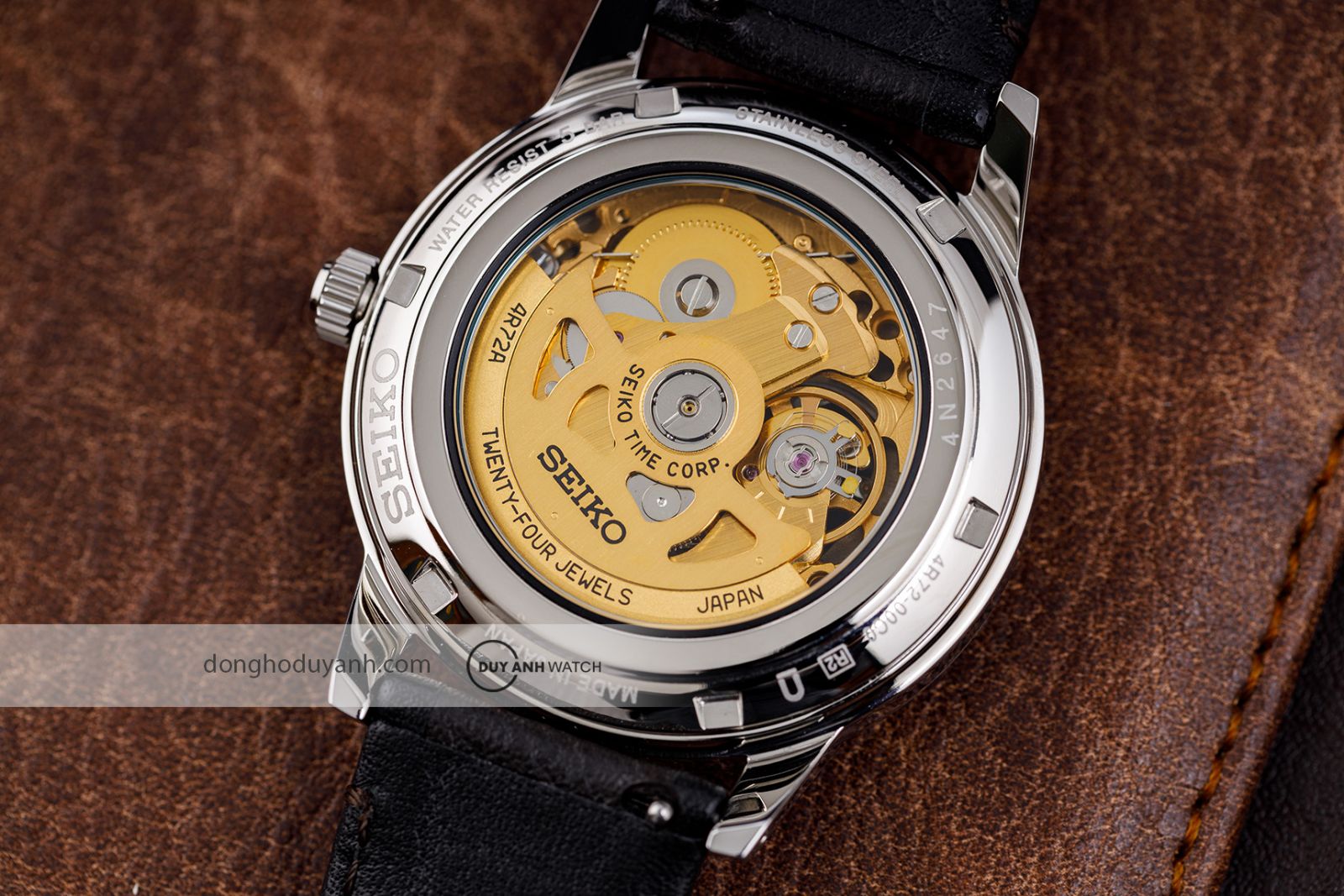 Mặt đáy Seiko Presage Style 60 Skeleton SSA461J1