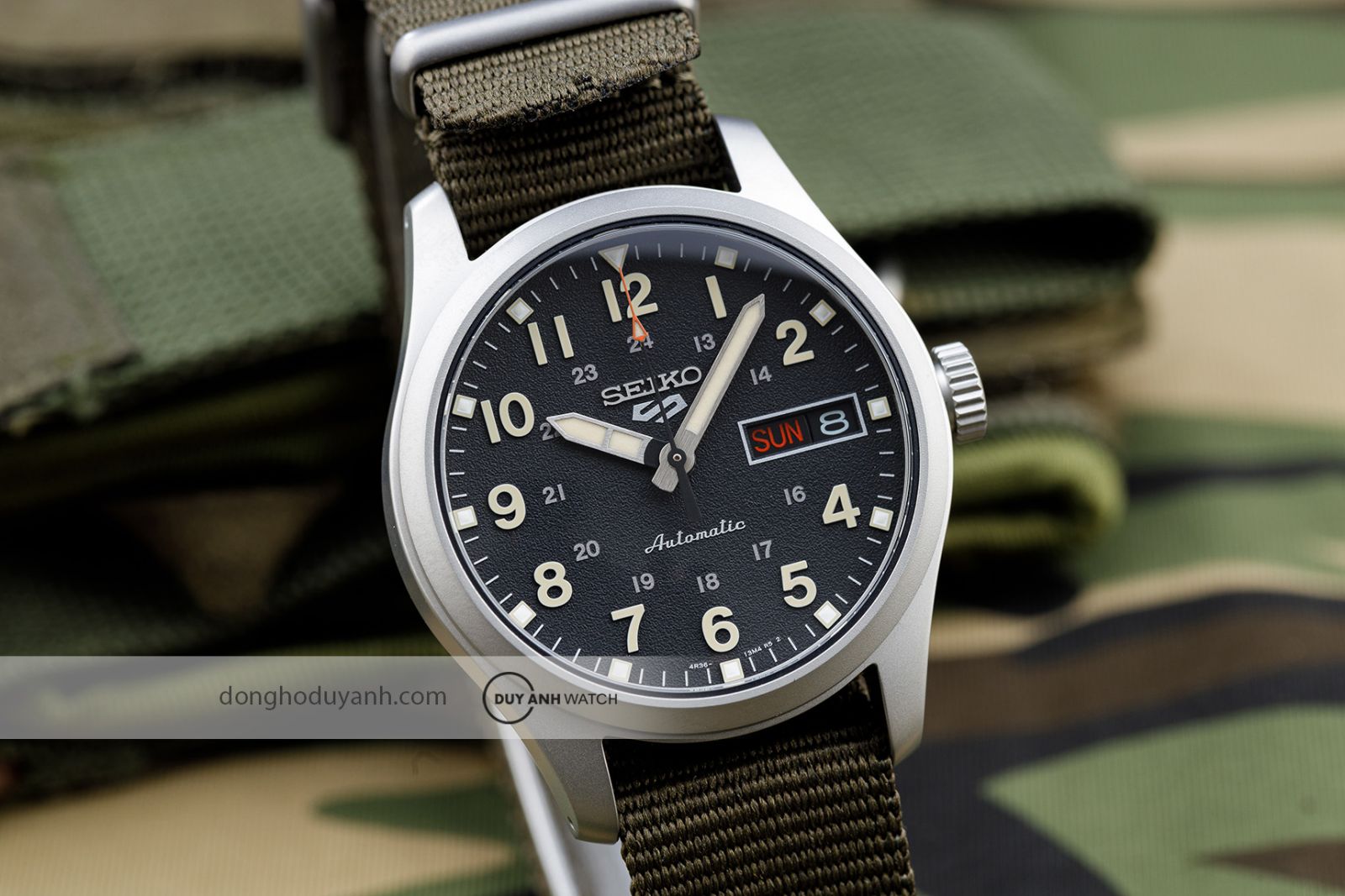 Mặt số Seiko 5 Sports Field quân đội SRPJ85K1
