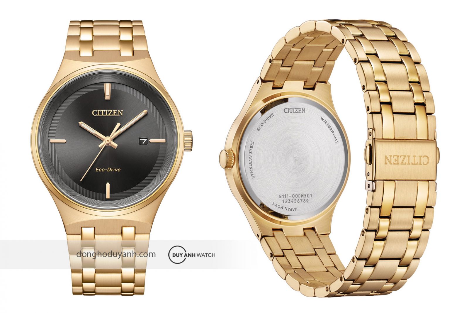 Mặt trước và mặt sau Citizen Eco-Drive BM7653-50E
