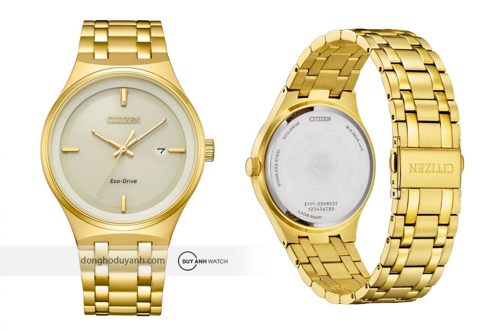 Mặt trước và sau Citizen Eco-Drive BM7652-52P
