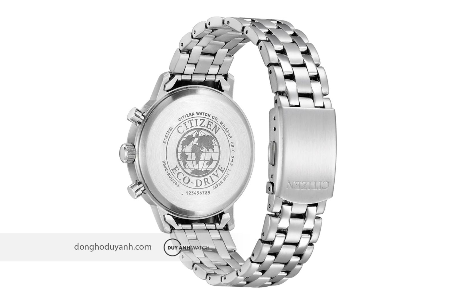 Mặt đáy Citizen Eco-Drive Chronograph CA7060-88E
