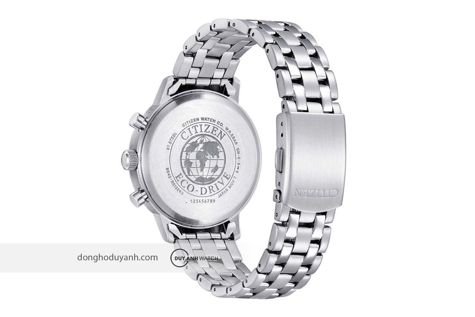 Mặt đáy Citizen Eco-Drive Chronograph CA7060-88L