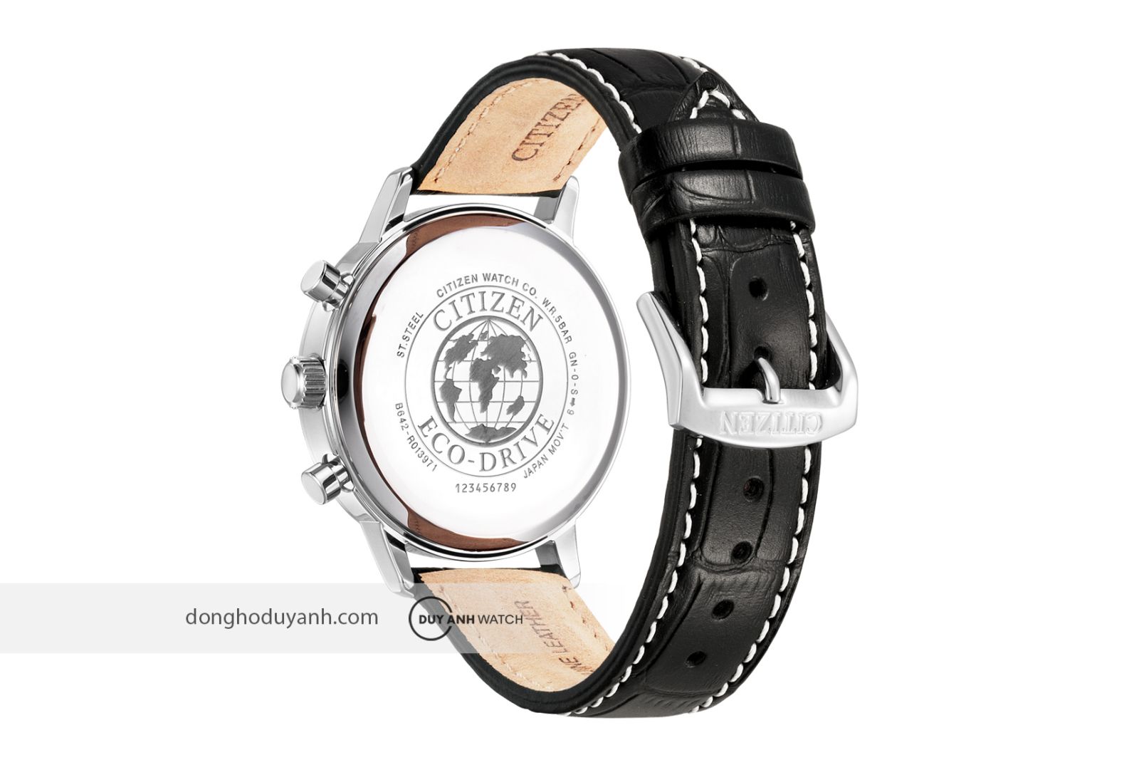 Mặt đáy Citizen Eco-Drive Chronograph CA7061-18E
